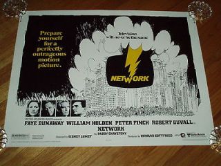 NETWORK FAYE DUNAWAY WILLIAM HOLDEN PETER FINCH ORG ROLLED U.S.MOVIE 