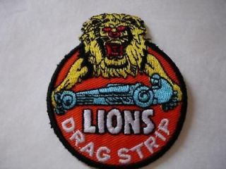   DRAG STRIP race collector embroidered patch rare LIONS long beach Ca