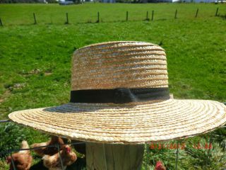 Amish Straw Hat, Size Large, Costume, Reenactment