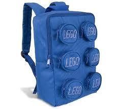 lego blue brick backpack brand new school bag stud pockets