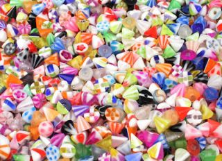 wholesale lot 100 14g acrylic cone spike body jewelry expedited 