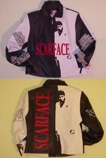 SIZE L AUTHENTIC TONY MONTANA SCARFACE women cut EMBROIDERED LEATHER 