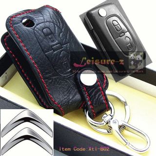 New Citroen Key Chain Case Leather Holder Cover Remote C2 C3 C4 C5 C6 