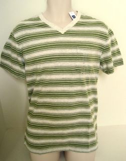 GAP Mens Olive Green Striped Pocket V Neck T shirt Sizes XS XXL NWT