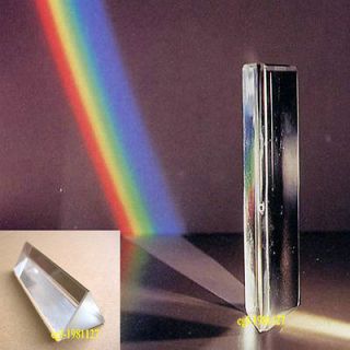 Optical Glass Triangular Prism Physics Teaching Light Spectrum 10cm 