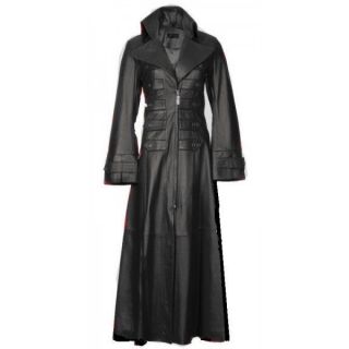 Beautiful & Sexy LAMBS LEATHER Ladies Steampunk GOTH Trench Coat
