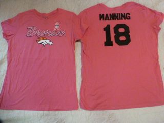   WOMENS NFL Apparel Broncos PEYTON MANNING CANCER RIBBON Jersey Shirt
