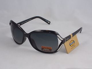 Fossil Brand Black Lacey Vented Square Crystal Sunglasses + Pouch 