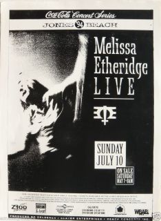 melissa etheridge 1994 new york concert tour poster 