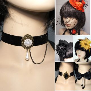 Costume Accessory Gothic Tiny Hat Necklace Choker Party Rockabilly 