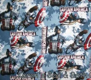 Marvel Comics Super Heroes Captain America Material 22x18 FQ Fabric 