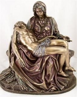 Newly listed Bronze Statue Of Mary Pieta Suffering Jesus Christ Figure 