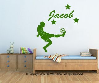   your kids name with a football player wall sticker, great gift