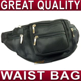 Mens Ladies Black Micro fibre Waist bag bum bag fanny pack travel 