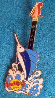 miami blue marlin swordfish guitar hard rock cafe pins from