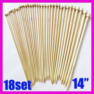   Bamboo Smooth Single Pointed Knitting Needles 14 35cm 2.0mm 10mm Size