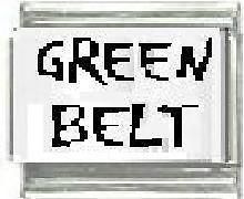 green belt martial arts 9mm italian laser charm for starter
