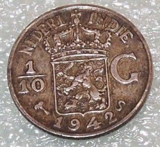 1942 netherlands indies 1 10 gulden silver coin time left $ 4 24 buy 