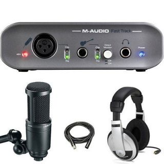 Avid M Audio Fast Track USB Pro Tools Home Studio Recording Package 