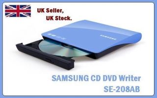 External usb DVD CD USB Writer Burner Player Drive BLUE for Laptop 