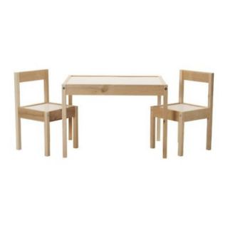 Childrens Children Table and 2 Chairs Set In Pine Wood New