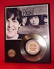 Paul McCartney 24kt Gold Record Display R&R Gift Limited Edition Free 