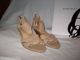 new nine west asprey taupe womens heels sandals shoes 7 m
