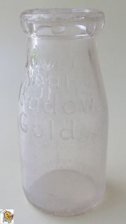 Vintage 1931 Silver Seal Meadow Gold Half Pint Liquid Bottle MG