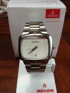 Nixon Player All Silver Watch With Real Diamond 100% Working in Fair 