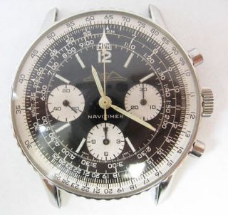 VINTAGE STAINLESS STEEL BREITLING NAVITIMER CHRONO WATCH HEAD ONLY