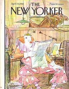 1950 new yorker april 15 the clown reads the newspaper