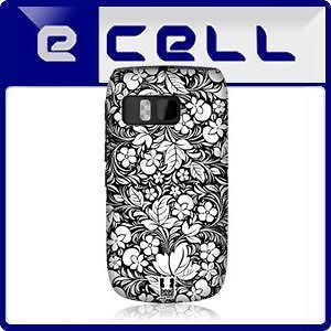   DESIGNS FLORAL BLACK AND WHITE PATTERN BACK CASE COVER FOR NOKIA E6