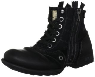 Replay Clutch Black Leather Mid Ankle New Mens Hi Boots Shoes