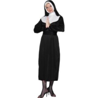 Womens Nun Dress & Headdress Smiffys Fancy Dress Costume   S