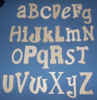   Alphabet Set Various Fonts 6 Size Unpainted Wood Wall Letters Nursery