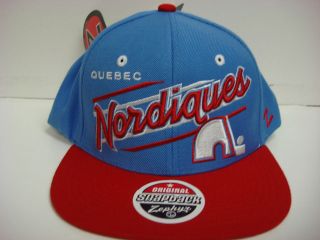 Quebec Nordiques Zephyr Cap Flat Brim Snapback Light Blue Upshot Hat 