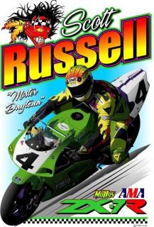 Scott Russell World Superbike Champion Mr Daytona T shirt, Kawasaki 