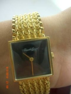 bueche girod mens 18k yellow gold watch time left $