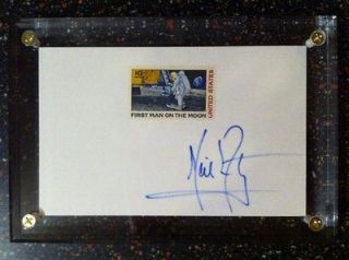 Neil Armstrong 1977 Signed Autograph Man on the Moon postage stamp 