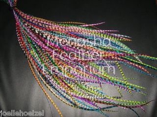 50XL BRIGHT COLORS MIX GRIZZLY 100% WHITING / Saddle Feather hair 