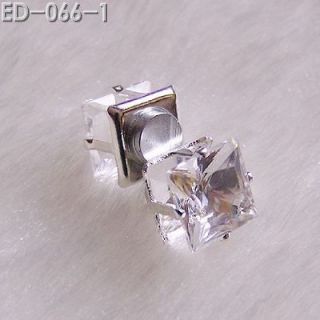 Newly listed 6 Pairs 6mm White Cubic Zirconia MAGNETIC Stud Earrings