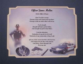 police officer personalized poem prayer time left $ 15 85