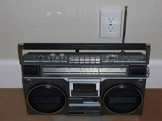 Old School Boombox Hitachi TRK 7040H Tape Deck Portable Radio Big 