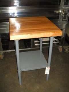 24 x 27 Solid Wood Top Work Table / Equipment Stand for Bakery or 
