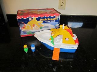 Vintage Fisher Price Little People Cruise Boat Boy Box Set Play Family 