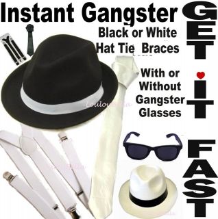 20s gangster pimp mobster moll costume hat tie braces location united 