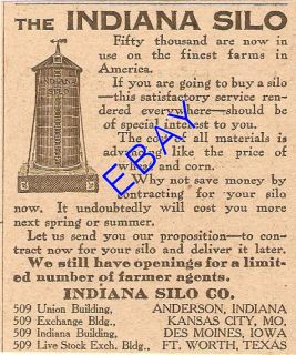 1917 indiana silo ad grain bin anderson in ft worth