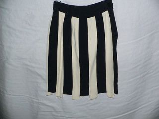 MOSCHINO Couture 60s Mini Skirt   Black & Cream Striped w Carwash 