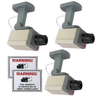   SECURITY SYSTEM DUMMY ZOOM MOTION DETECTOR CCTV CAMERAS+LED LIGHTS
