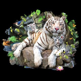 White Tiger Family Mom & Cubs T Shirt Tee Hoodie Sweatshirt Tank Top 
